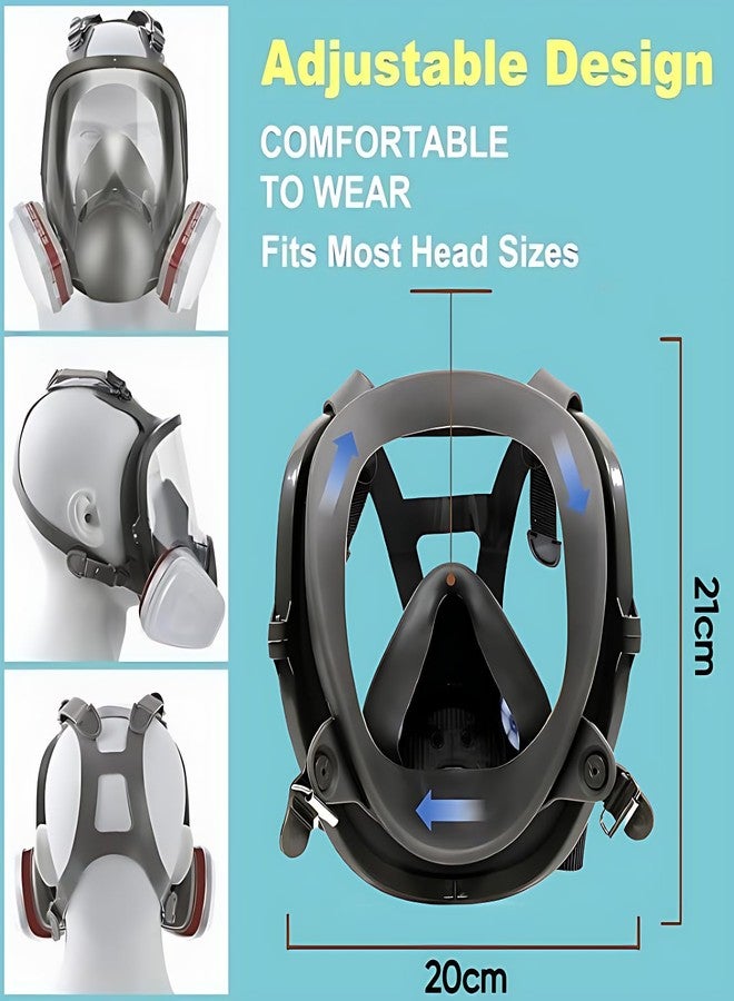 Cyrox Reusable Full Face Respirator Mask with Dual Filters - Anti-Fog, Protective Facepiece for Chemicals, Vapors, Paint Fumes, Dust - Ideal for Industrial Work | Professional PPE Gear (1Pcs) - Image 2